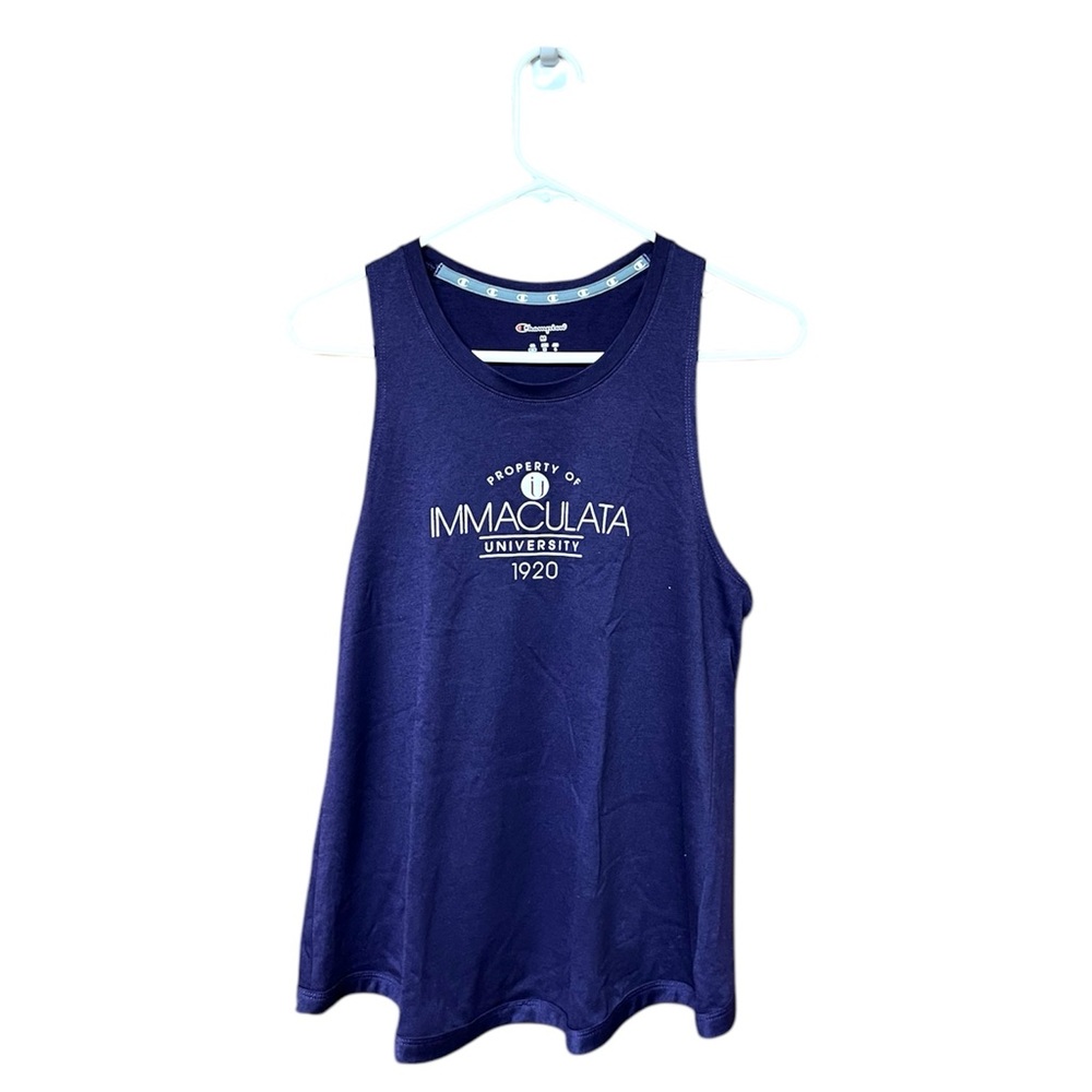 🟣CHAMPION: Women’s M, Immaculata University purple sleeveless tank, preowned🟣